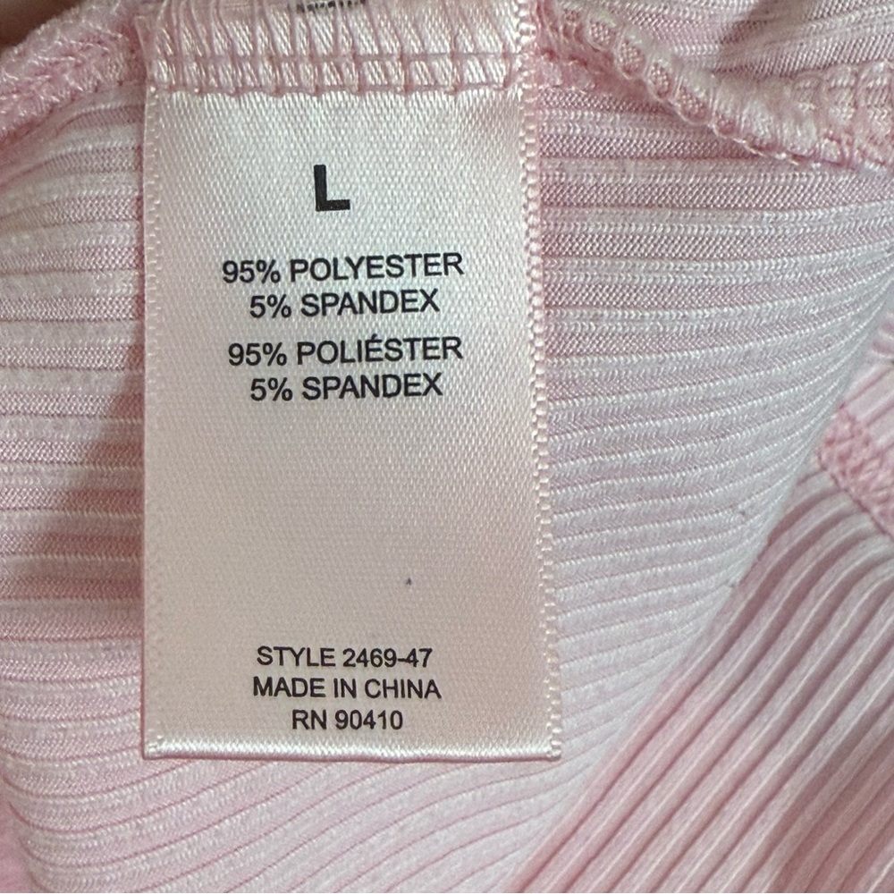 Juicy Couture Pink Rhinestone Tank L | Ribbed Sleepwear Lounge Cami Top - Picture 6 of 8